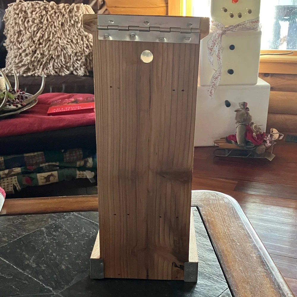 New: Cedar Bird Feeder with Wine Bottle - Natural Wood